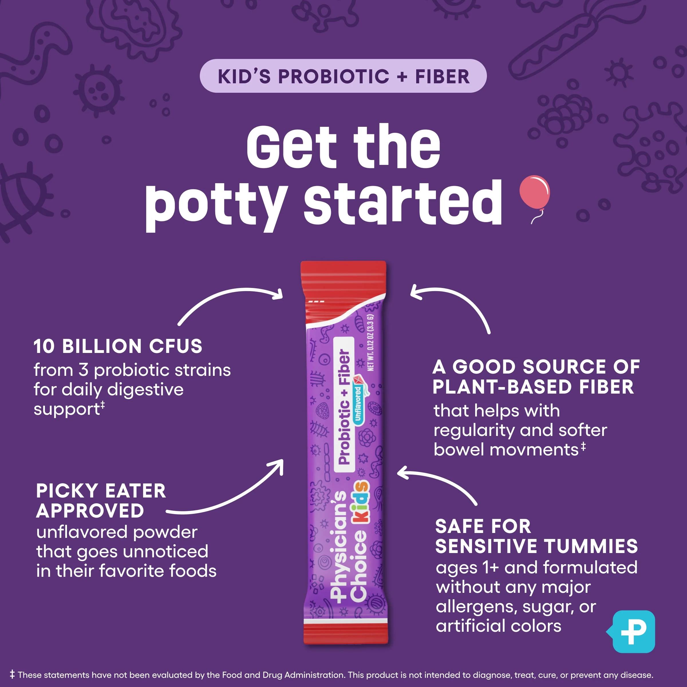 Kids Probiotic + Prebiotic Fiber Packets  - Unflavored - Image 4
